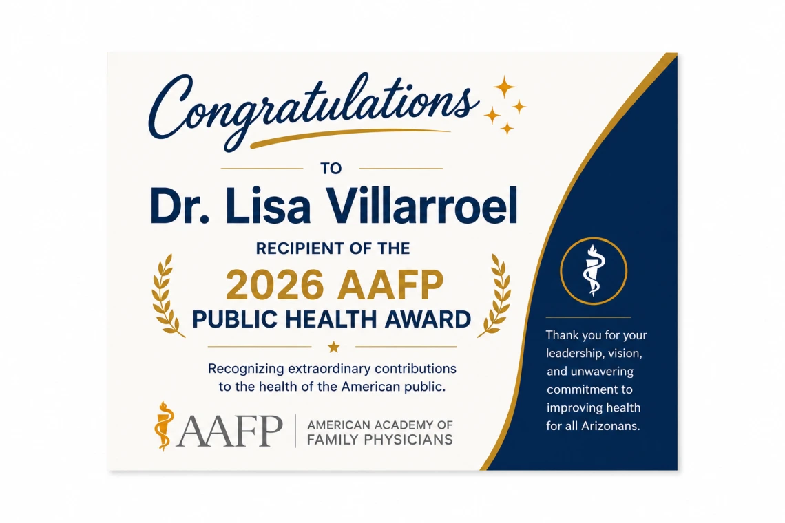 Congratulations to Dr. Lisa Villarroel - Recipient of the 2026 AAFP Public Health Award!